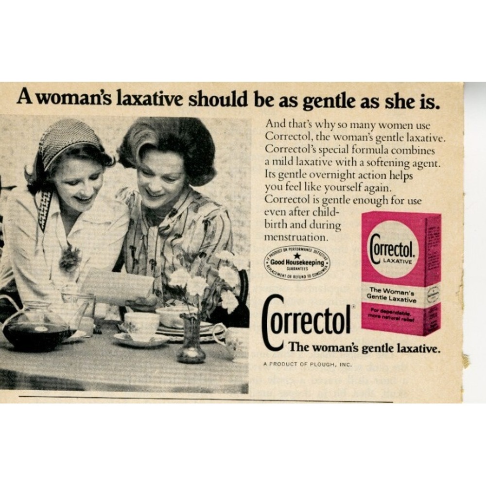 Correctol The Woman's Gentle Laxative 1975 Vintage Magazine Print‎ Ad